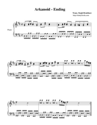 Thumbnail of first page of Ending piano sheet music PDF by Arkanoid.