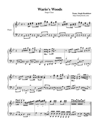Thumbnail of first page of Stage Clear piano sheet music PDF by Wario's Woods.