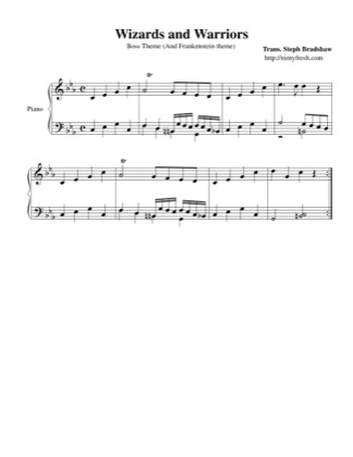 Thumbnail of first page of Boss Theme piano sheet music PDF by Wizards & Warriors.