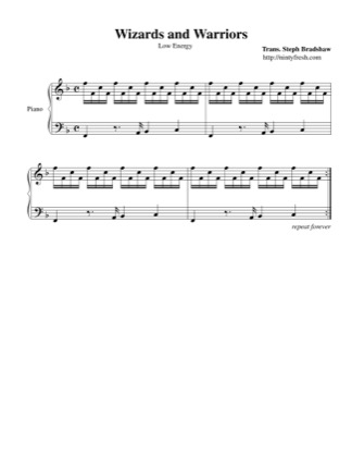 Thumbnail of first page of Low Energy piano sheet music PDF by Wizards & Warriors.