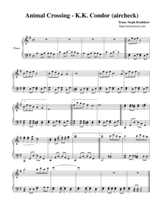 Thumbnail of first page of K.K. Condor (aircheck) piano sheet music PDF by Animal Crossing.