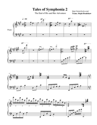 Thumbnail of first page of The End of His and Her Adventure piano sheet music PDF by Tales of Symphonia 2: Dawn of the New World.