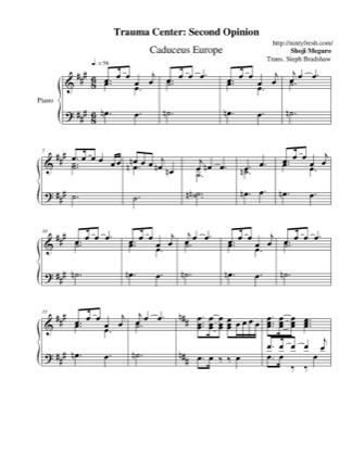 Thumbnail of first page of Caduceus Europe piano sheet music PDF by Trauma Center: Second Opinion.