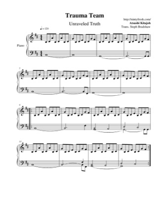 Thumbnail of first page of Unraveled Truth piano sheet music PDF by Trauma Team.