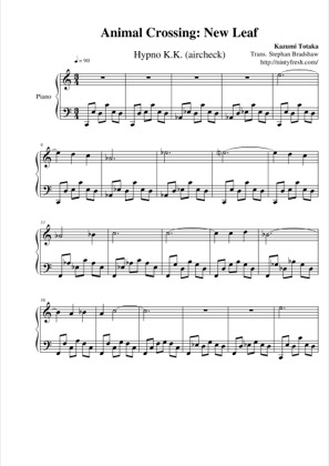 Thumbnail of first page of Hypno K.K. (aircheck) piano sheet music PDF by Animal Crossing: New Leaf.