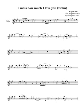 Thumbnail of first page of Guess How Much I Love You piano sheet music PDF by Tsubasa Chronicles.