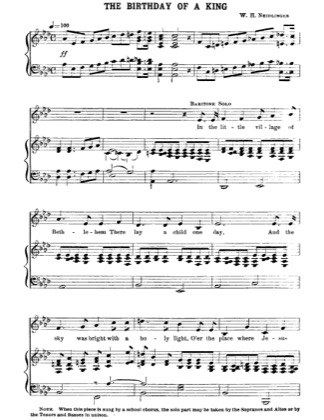 Thumbnail of first page of The Birthday of a King piano sheet music PDF by Christmas.