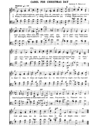 Thumbnail of first page of Carol for Christmas Day piano sheet music PDF by Christmas.