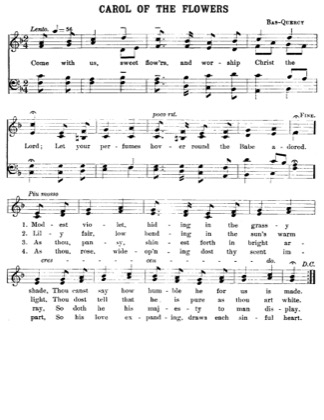 Thumbnail of first page of Carol of the Flowers piano sheet music PDF by Christmas.