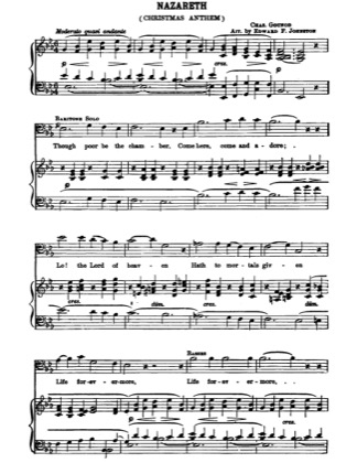 Thumbnail of first page of Nazareth piano sheet music PDF by Christmas.
