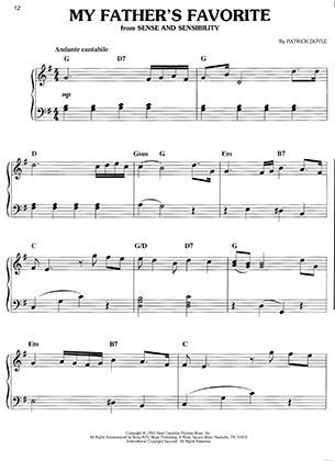 Thumbnail of first page of My Father’s Favorite (Pg 14) piano sheet music PDF by Sense And Sensibility.
