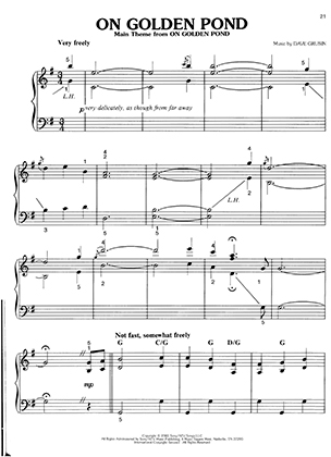 Thumbnail of first page of On Golden Pond Theme (Pg 23) piano sheet music PDF by On Golden Pond.