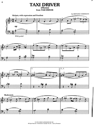 Thumbnail of first page of Taxi Driver Theme (Pg 40) piano sheet music PDF by Taxi Driver.
