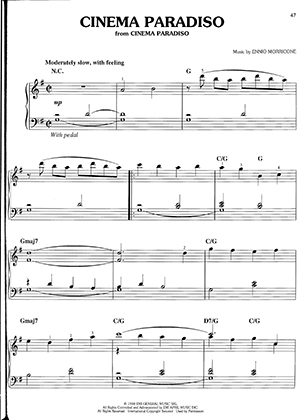 Thumbnail of first page of Cinema Paradiso (Pg 49) piano sheet music PDF by Cinema Paradiso.