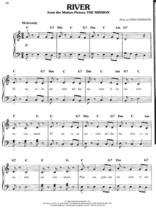 Thumbnail of first page of River (Pg 52) piano sheet music PDF by The Mission.
