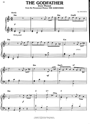 Thumbnail of first page of The Godfather Love Theme (Pg 58) piano sheet music PDF by The Godfather.