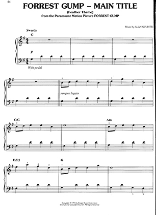 Thumbnail of first page of Forest Gump Theme (Pg 66) piano sheet music PDF by Forest Gump.