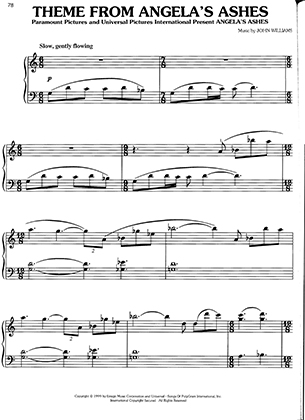 Thumbnail of first page of Angela’s Ashes Theme (Pg 80) piano sheet music PDF by Angela’s Ashes.