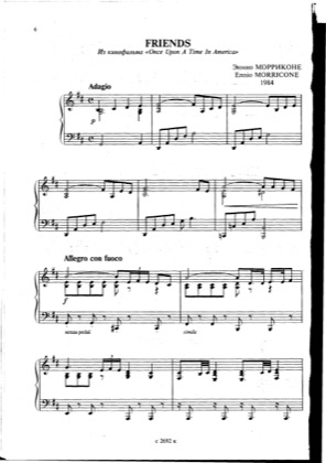Thumbnail of first page of Friends (Pg 4) piano sheet music PDF by Once Upon A Time In America.