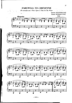 Thumbnail of first page of Farewell To Cheyenne (Pg 11) piano sheet music PDF by Once Upon A Time In America.