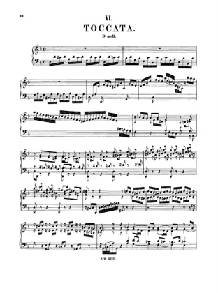 Thumbnail of first page of Toccata in D minor, BWV 913 piano sheet music PDF by Bach.