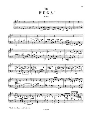 Thumbnail of first page of Fugue in B-flat major, BWV 955 piano sheet music PDF by Bach.