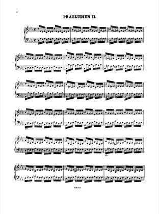 Thumbnail of first page of Prelude and Fugue No.2 c minor, BWV 847 piano sheet music PDF by Bach.