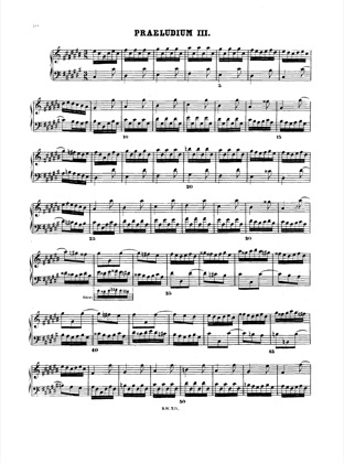 Thumbnail of first page of Prelude and Fugue No.3 C# major, BWV 848 piano sheet music PDF by Bach.