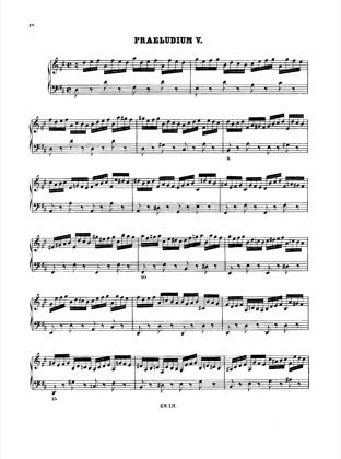Thumbnail of first page of Prelude and Fugue No.5 D major, BWV 850 piano sheet music PDF by Bach.