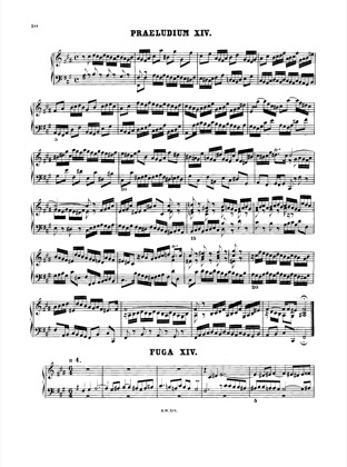 Thumbnail of first page of Prelude and Fugue No.14 f# minor, BWV 859 piano sheet music PDF by Bach.