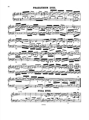 Thumbnail of first page of Prelude and Fugue No.18 g# minor, BWV 863 piano sheet music PDF by Bach.