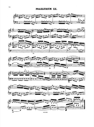 Thumbnail of first page of Prelude and Fugue No.20 a minor, BWV 865 piano sheet music PDF by Bach.