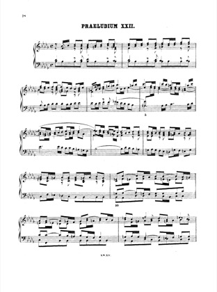 Thumbnail of first page of Prelude and Fugue No.22 bb minor, BWV 867 piano sheet music PDF by Bach.