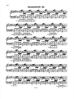 Thumbnail of first page of Prelude and Fugue No.3 C# major, BWV 872 piano sheet music PDF by Bach.