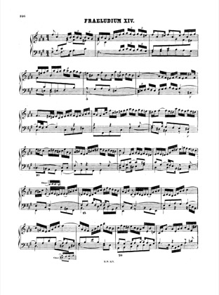 Thumbnail of first page of Prelude and Fugue No.14 f# minor, BWV 883 piano sheet music PDF by Bach.