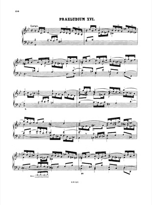 Thumbnail of first page of Prelude and Fugue No.16 g minor, BWV 885 piano sheet music PDF by Bach.