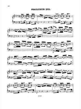 Thumbnail of first page of Prelude and Fugue No.17 Ab major, BWV 886 piano sheet music PDF by Bach.