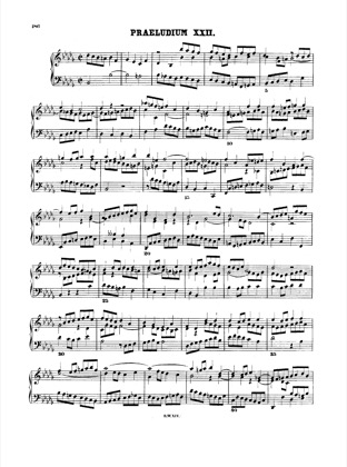Thumbnail of first page of Prelude and Fugue No.22 bb minor, BWV 891 piano sheet music PDF by Bach.