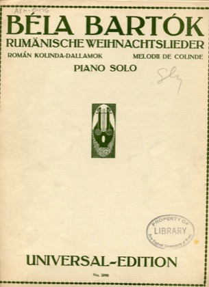 Thumbnail of first page of Romanian Christmas Carols, Sz.57 piano sheet music PDF by Bartok.
