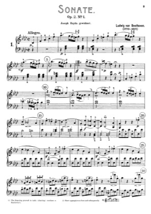 Thumbnail of first page of Sonata No.1 in F minor piano sheet music PDF by Beethoven.