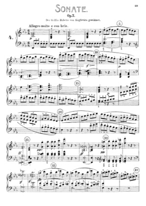 Thumbnail of first page of Sonata No.4 in E-flat major piano sheet music PDF by Beethoven.