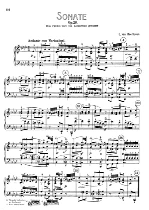 Thumbnail of first page of Sonata No.12 in A-flat major piano sheet music PDF by Beethoven.