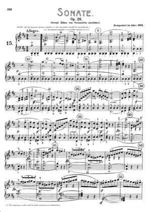 Thumbnail of first page of Sonata No.15 in D major piano sheet music PDF by Beethoven.