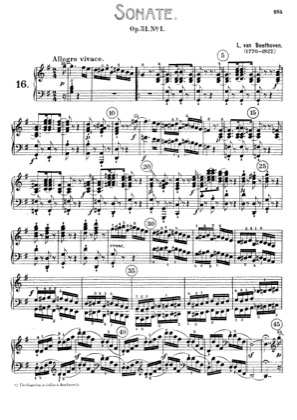 Thumbnail of first page of Sonata No.16 in G major piano sheet music PDF by Beethoven.