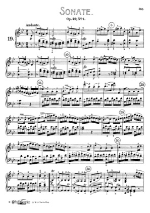 Thumbnail of first page of Sonata No.19 in G minor piano sheet music PDF by Beethoven.