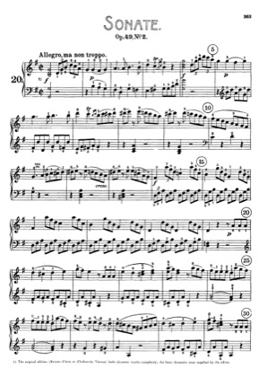 Thumbnail of first page of Sonata No.20 in G major piano sheet music PDF by Beethoven.