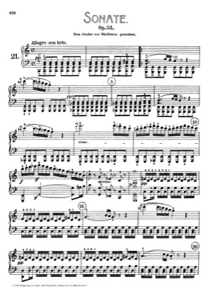 Thumbnail of first page of Sonata No.21 in C major piano sheet music PDF by Beethoven.