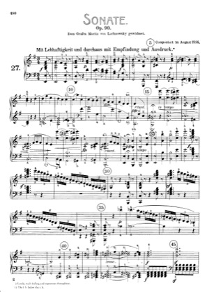 Thumbnail of first page of Sonata No.27 in E minor piano sheet music PDF by Beethoven.