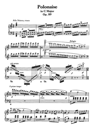 Thumbnail of first page of Polonaise in C Major, Op.89 piano sheet music PDF by Beethoven.