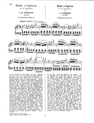 Thumbnail of first page of Rondo a Capriccio Op.129 piano sheet music PDF by Beethoven.